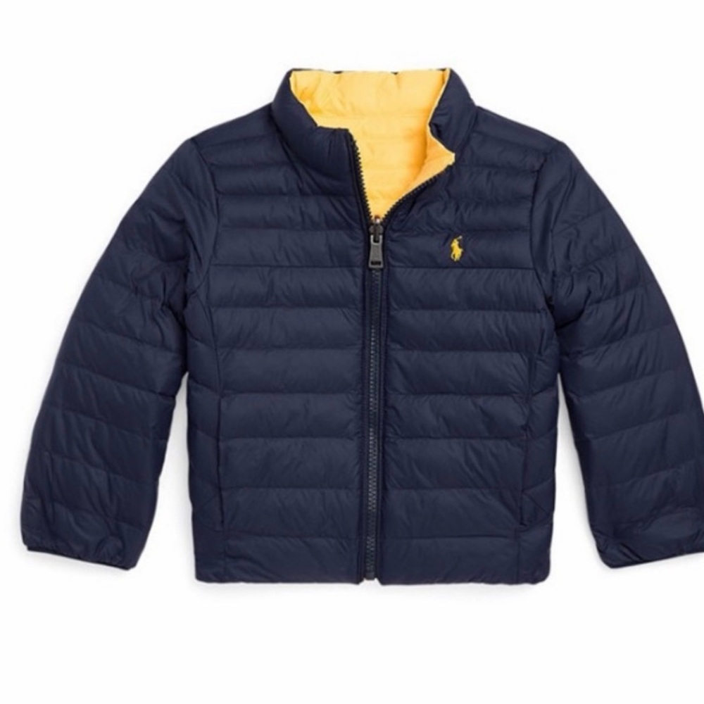 Polo Ralph Lauren Boys Navy/Yellow Reversible Puffer Jacket